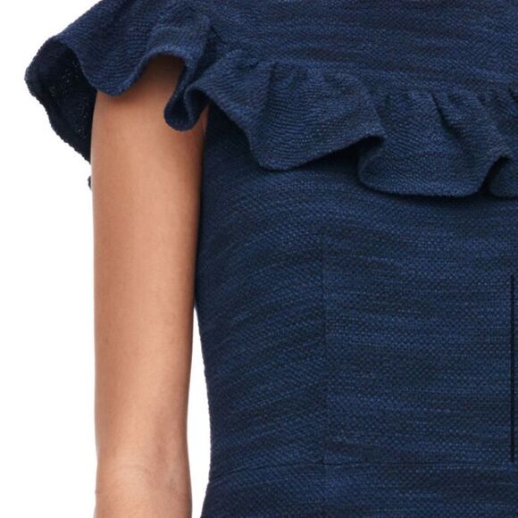 Rebecca Taylor stretch tweed ruffle dress NWT - Picture 3 of 9